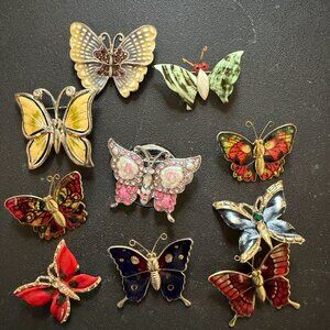 Colorful Butterfly Brooch Set